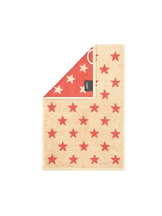 CAWÖ | Gästetuch NEW STAR 30x50cm Beige/Basalt | rot